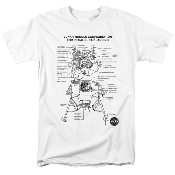 Nasa - Lunar Module Digram Adult Regular Fit Short Sleeve
