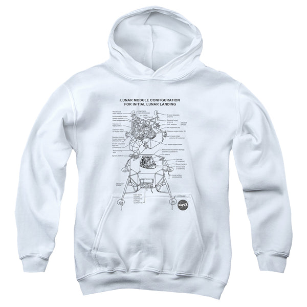 Nasa - Lunar Module Digram Youth Hooded Sweatshirt