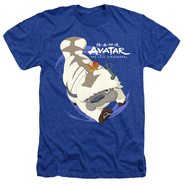 Avatar The Last Airbender - Appa In Flight Adult Regular Fit Heather Short Sleeve