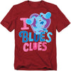 Blues Clues & You - I Heart Blue Adult Regular Fit Short Sleeve