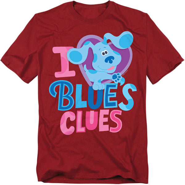 Blues Clues & You - I Heart Blue Adult Regular Fit Short Sleeve