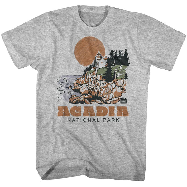 Acadia Drawn Lighthouse - National Parks T-Shirt