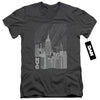 New York City - Manhattan Monochrome Adult Slim Fit V Neck Cotton
