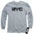 New York City - Nyc Map Fill Adult Long Sleeve