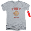 New York City - Fdny Vintage Badge Adult Slim Fit V Neck Cotton