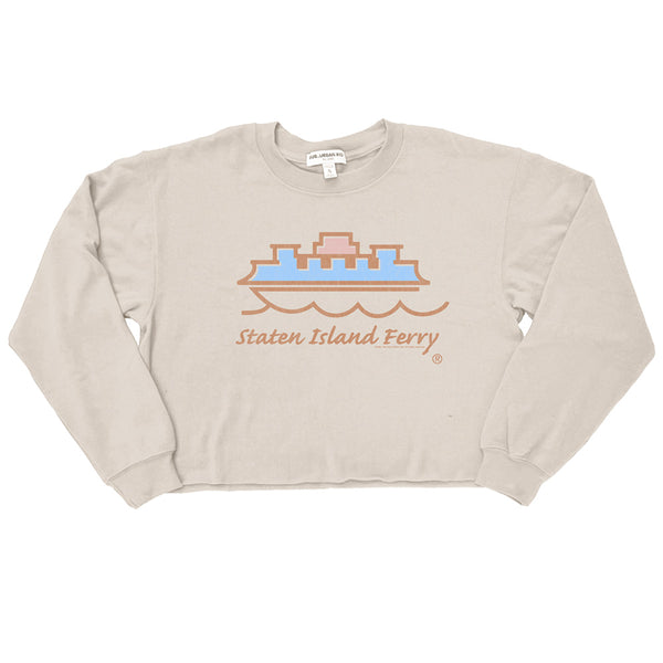New York City - Nyc Staten Island Ferry Crop Sweatshirt