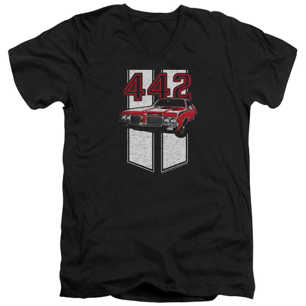 Oldsmobile - 442 Adult Slim Fit V Neck Cotton