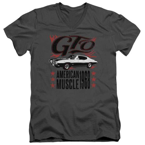 Pontiac - GTO Flames Adult Slim Fit V Neck Cotton