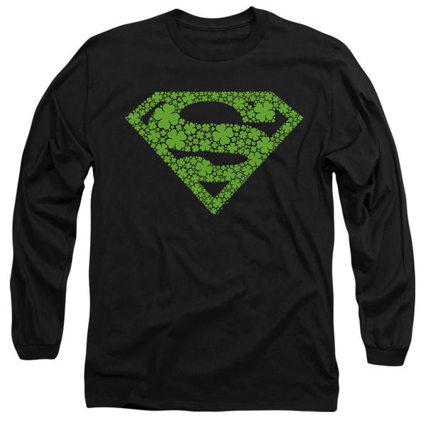 Superman - St. Patrick's Day Shamrock Logo Adult Long Sleeve Shirt