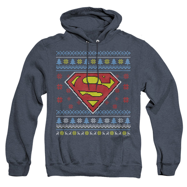 Superman - Ugly Christmas Logo Adult Heather Hoodie