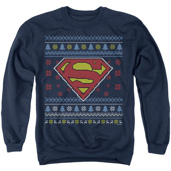 Superman - Ugly Christmas Logo Adult Crewneck Sweatshirt