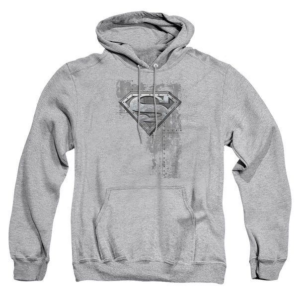 Superman - Riveted Metal Adult Pull Over Hoodie