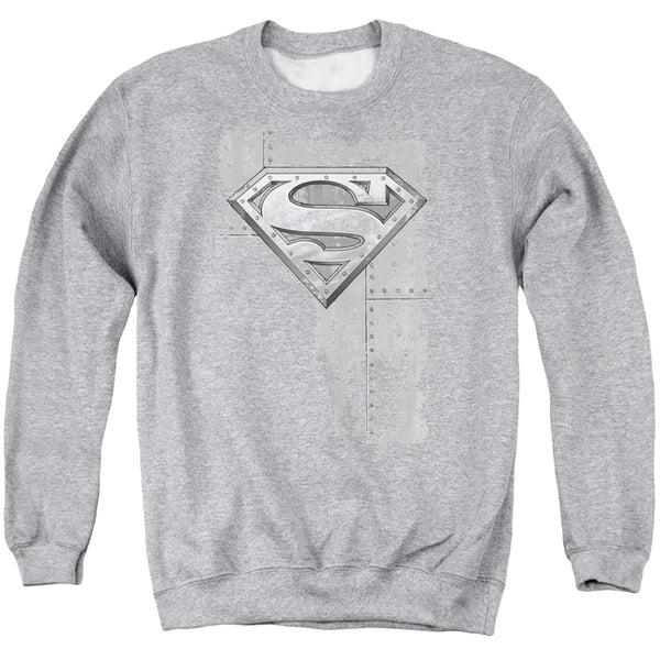 Superman - Riveted Metal Adult Crewneck Sweatshirt