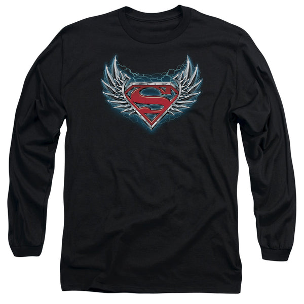Superman - Steel Wings Logo Adult Long Sleeve Shirt