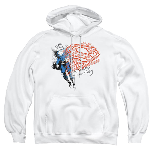 Superman - Super American Flag Adult Pull Over Hoodie