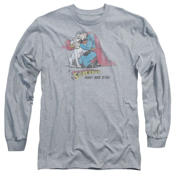 Superman - And His Dog Adult Long Sleeve Shirt