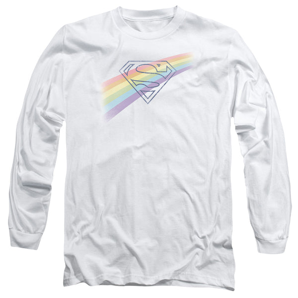 Superman - Distressed Outline Adult Long Sleeve Shirt