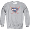 Superman - Crossed Bats Adult Crewneck Sweatshirt