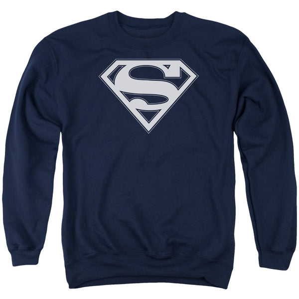 Superman - Navy& White Shield Adult Crewneck Sweatshirt