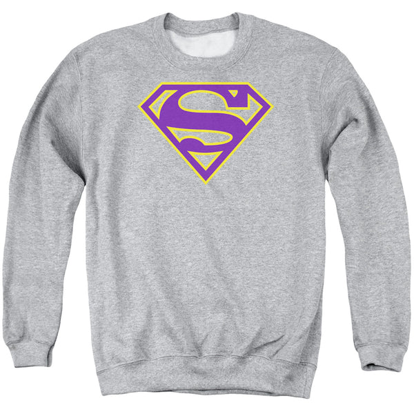 Superman - Purple& Gold Shield Adult Crewneck Sweatshirt