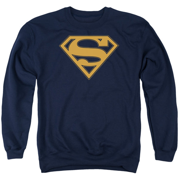 Superman - Navy& Orange Shield Adult Crewneck Sweatshirt
