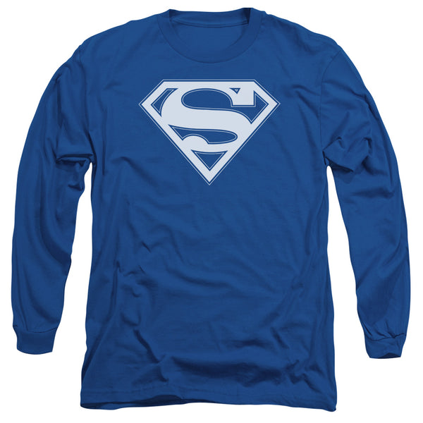 Superman - Blue & White Shield Adult Long Sleeve Shirt