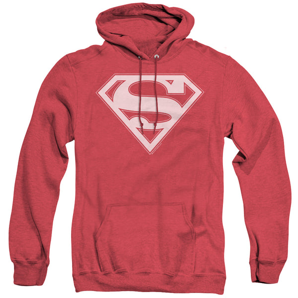 Superman - Red & White Shield Adult Heather Hoodie