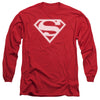 Superman - Red & White Shield Adult Long Sleeve Shirt