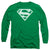 Superman - Green & White Shield Adult Long Sleeve Shirt