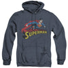 Superman - Flying Over Adult Heather Hoodie