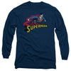 Superman - Flying Over Adult Long Sleeve Shirt