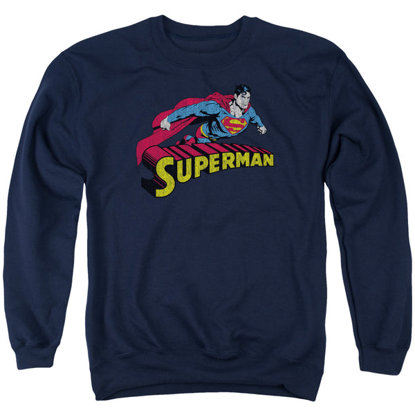 Superman - Flying Over Adult Crewneck Sweatshirt