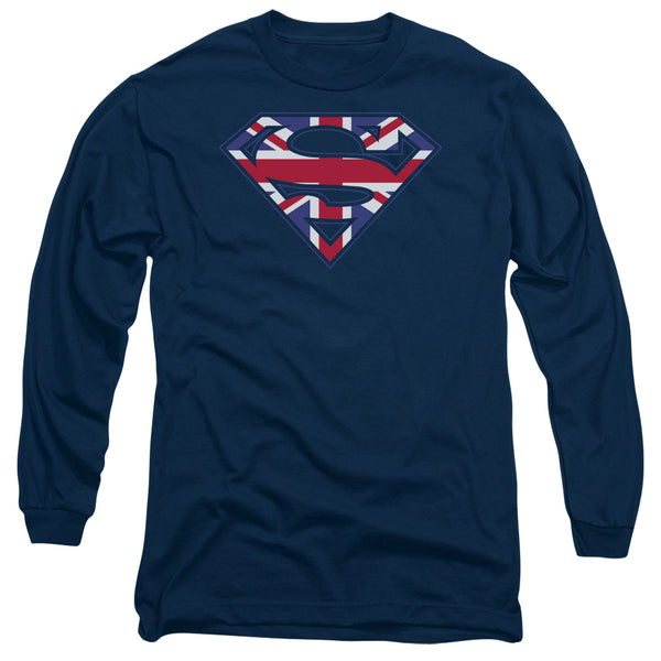 Superman - Great Britian Shield Adult Long Sleeve Shirt