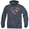 Superman - U S Shield Adult Heather Hoodie
