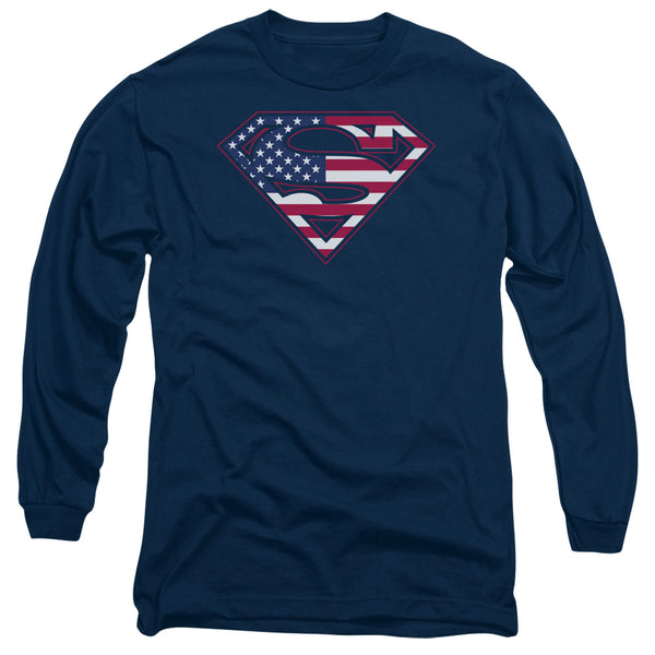 Superman - U S Shield Adult Long Sleeve Shirt