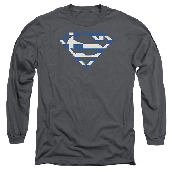 Superman - Greek Shield Adult Long Sleeve Shirt