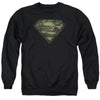Superman - Camo Logo Distressed Adult Crewneck Sweatshirt