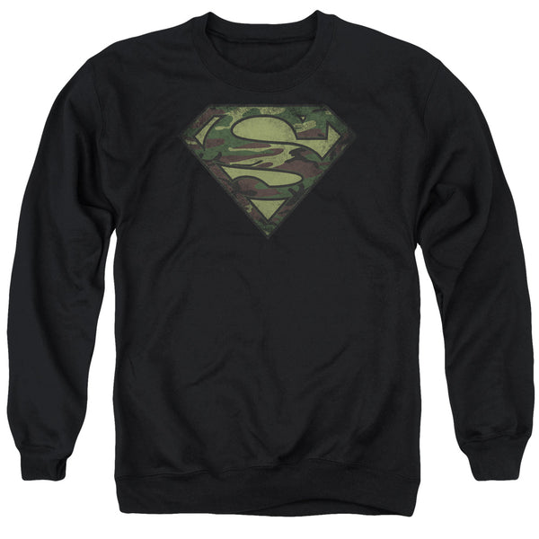 Superman - Camo Logo Distressed Adult Crewneck Sweatshirt