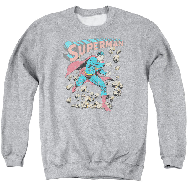 Superman - Mad At Rocks Adult Crewneck Sweatshirt