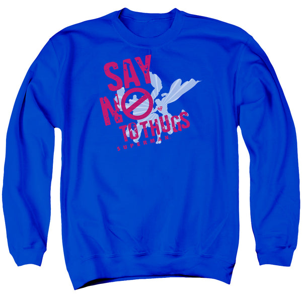 Superman - Say No To Thugs Adult Crewneck Sweatshirt