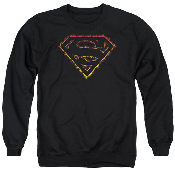 Superman - Flame Outlined Logo Adult Crewneck Sweatshirt