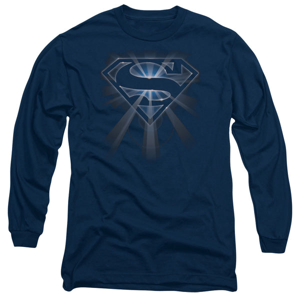 Superman - Glowing Shield Adult Long Sleeve Shirt