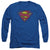 Superman - Destroyed Supes Logo Adult Long Sleeve Shirt