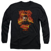 Superman - Man On Fire Adult Long Sleeve Shirt