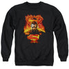 Superman - Man On Fire Adult Crewneck Sweatshirt