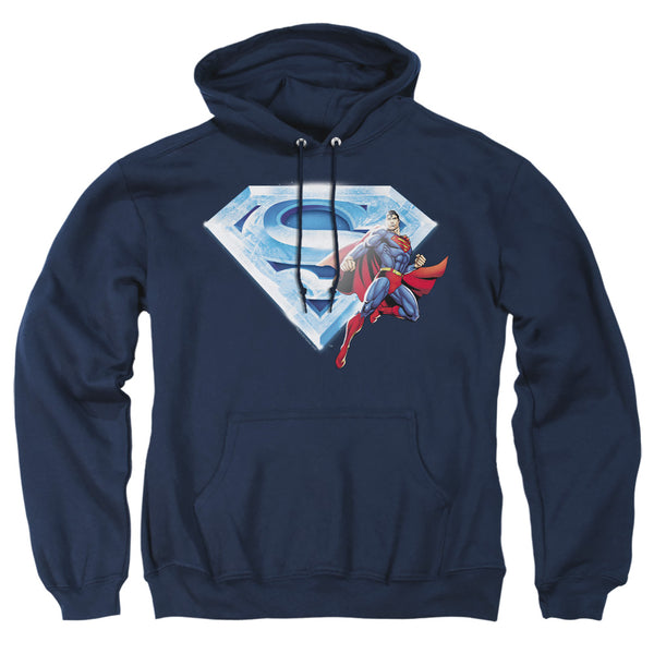 Superman - Superman& Crystal Logo Adult Pull Over Hoodie