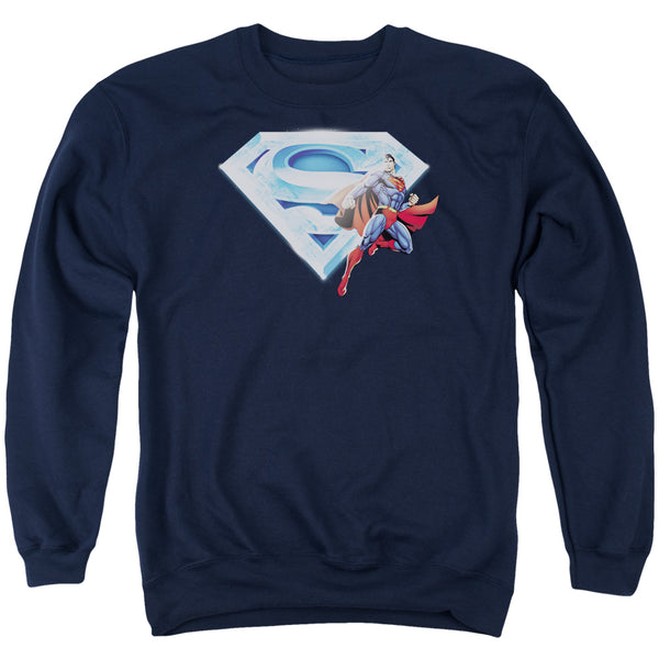 Superman - Superman& Crystal Logo Adult Crewneck Sweatshirt