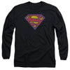 Superman - Sm Neon Distress Logo Adult Long Sleeve Shirt