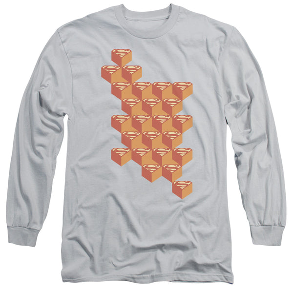 Superman - Geo Blocks Adult Long Sleeve Shirt
