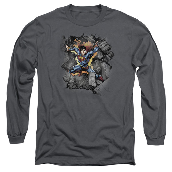 Superman - Break On Through Adult Long Sleeve Shirt